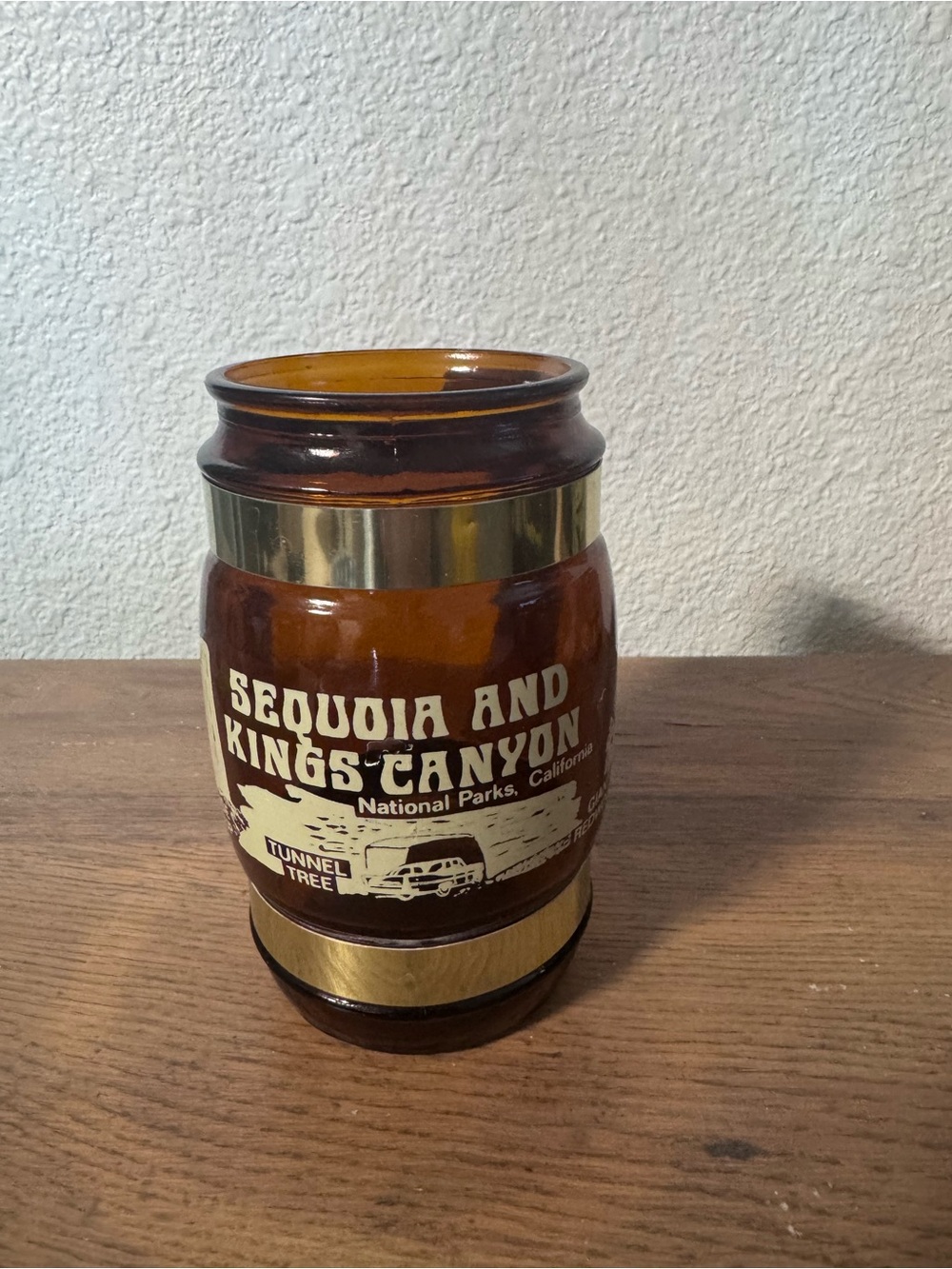Sequoia and Kings Canyon Amber Glass Souvenir Jar